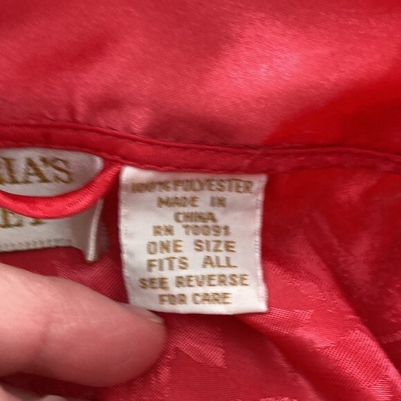 Victoria’s Secret Vintage Satin Gold Label Coral Embossed Robe OS - Picture 11 of 12